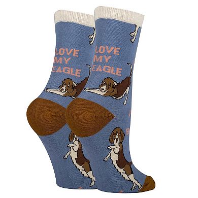 Women's Crew Socks -Beagle Time