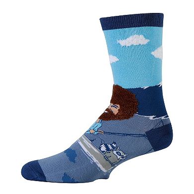 Men's Crew Socks -Let's Sail Bob Ross