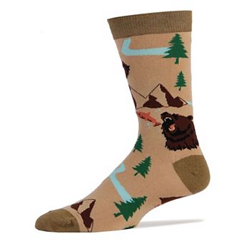 Men's Crew Socks -Brown Bear