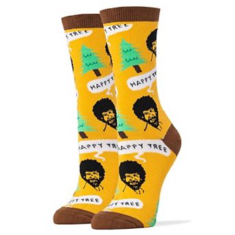 Women's Crew Socks -Bob Ross Happy Tree