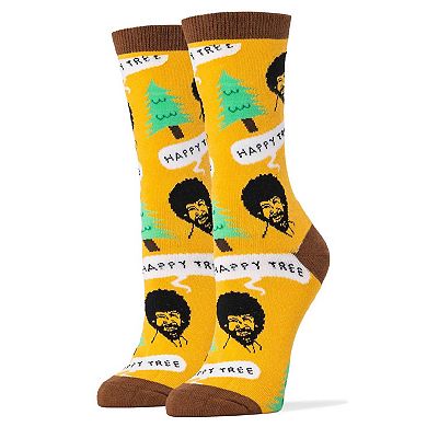 Women's Crew Socks -Bob Ross Happy Tree