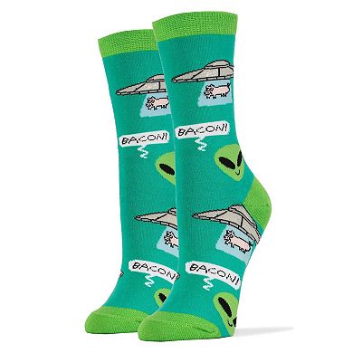 Women's Crew Socks -Bacon Abduction