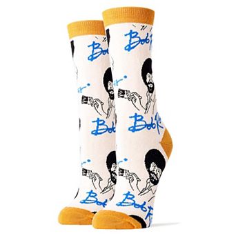 Women's Crew Socks -It's Bob Ross Tan
