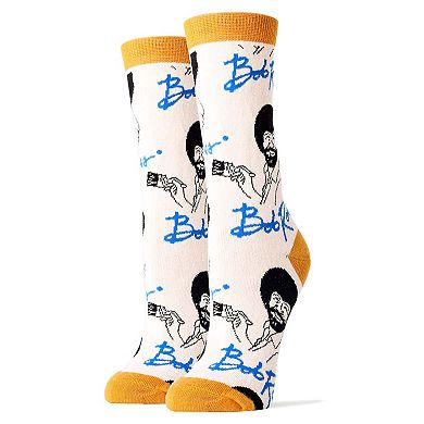 Women's Crew Socks -It's Bob Ross Tan