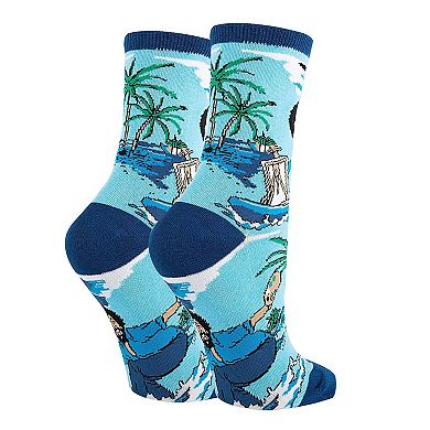 Women's Crew Socks -Bob Ross Waves