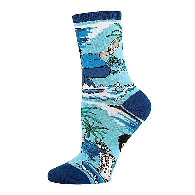 Women's Crew Socks -Bob Ross Waves