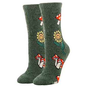Women's Crew Socks -Mushroom Fields