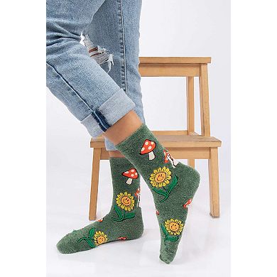 Women's Crew Socks -Mushroom Fields