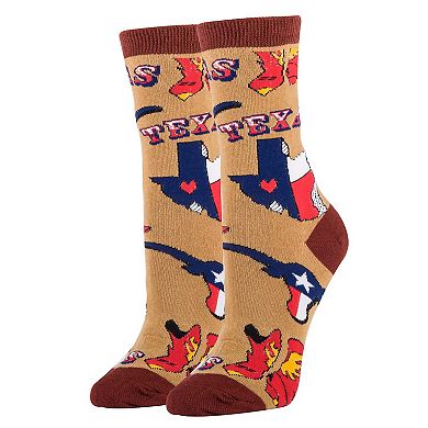 Women's Crew Socks -Texas Love