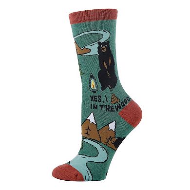 Women's Crew Socks -Bear Poop