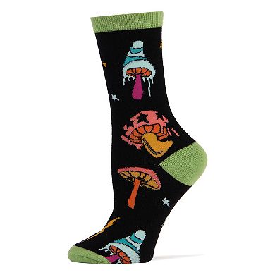 Women's Crew Socks -Shrooms Mid-Calf