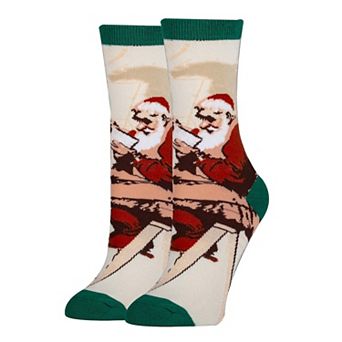 Women's Crew Socks -Santa's Map