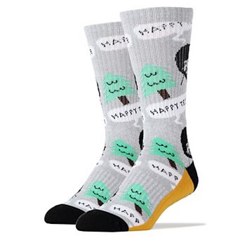 Men's Crew Socks -Bob Ross Happy Tree