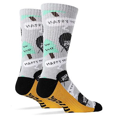 Men's Crew Socks -Bob Ross Happy Tree