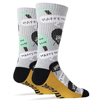 Men's Crew Socks -Bob Ross Happy Tree
