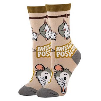 Women's Crew Socks -Anything Is Possumble