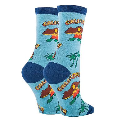 Women's Crew Socks -Cali Bear