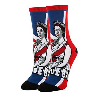 Women's Crew Socks -Queen E BLK