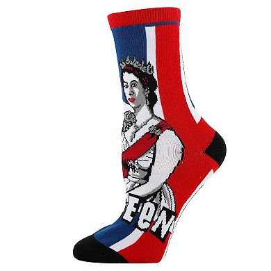 Women's Crew Socks -Queen E BLK