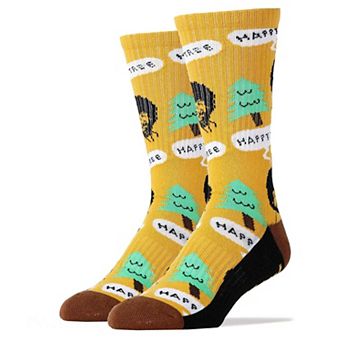 Men's Crew Socks -Bob Ross Happy Tree
