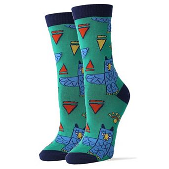 Women's Crew Socks -Totem Owl
