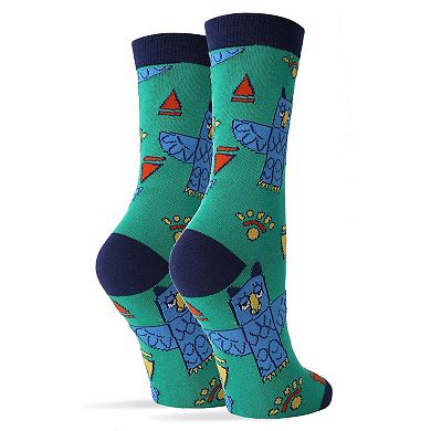 Women's Crew Socks -Totem Owl