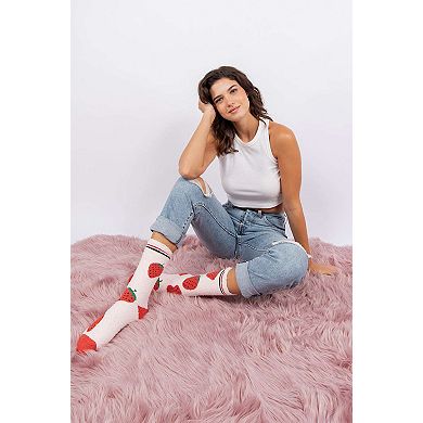 Women's Crew Socks -Berry