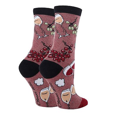 Women's Crew Socks -Cloud Wine