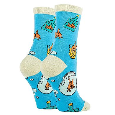 Women's Crew Socks -Fish In A Bowl