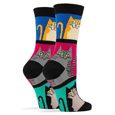 Women's Crew Socks -Mod Meow