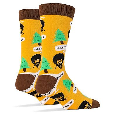 Men's Crew Socks -Bob Ross Happy Tree