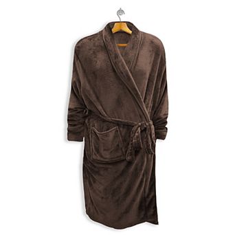 Elegant Comfort Women Shawl Collar Velvet Fleece Long Bathrobe