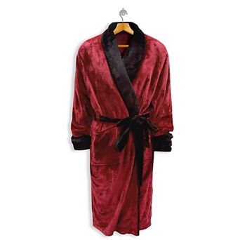 Elegant Comfort Women Shawl Collar Velvet Fleece Long Bathrobe