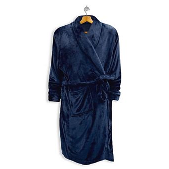 Elegant Comfort Women Shawl Collar Velvet Fleece Long Bathrobe