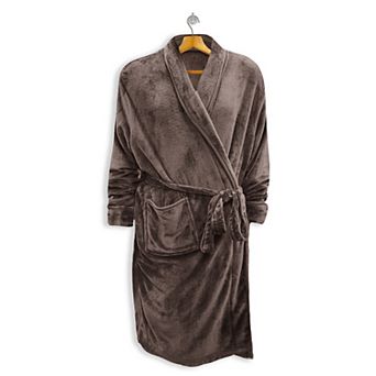 Elegant Comfort Women Shawl Collar Velvet Fleece Long Bathrobe