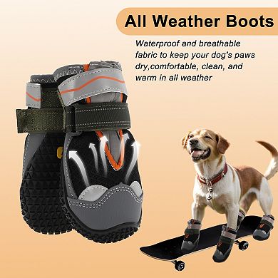 4pcs Dog Shoes, Breathable Anti-Slip Dog Shoes, Dog Boots Paw Protectors, Dog Boots for Hot Roads