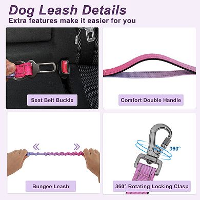 Hands Free Dog Leash, No Pull Bungee Dog Leash for One Large Dog Up to 440 Ib, Waist Leash