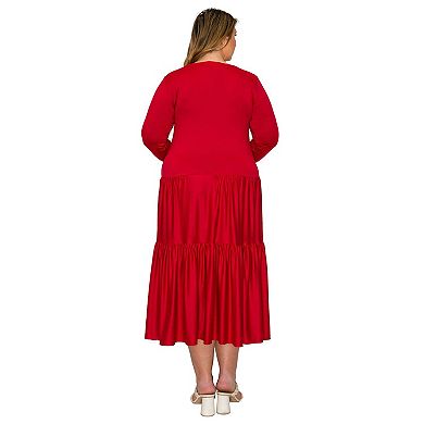 Plus Size Eliana Tiered Midi Dress