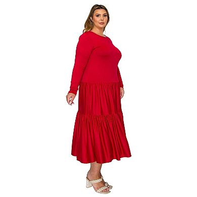 Plus Size Eliana Tiered Midi Dress