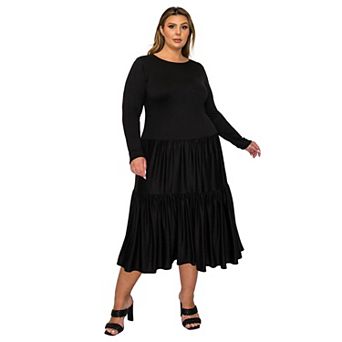 Plus Size Eliana Tiered Midi Dress
