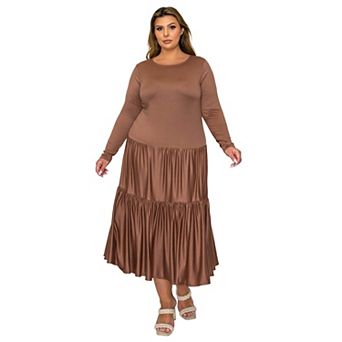 Plus Size Eliana Tiered Midi Dress