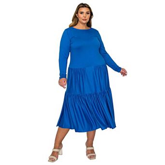 Plus Size Eliana Tiered Midi Dress