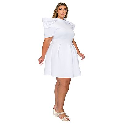 plus size white flare dress Sandra D Fit And Flare Dress - White