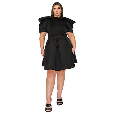 plus flare dress Plus Size Haltered Double Flare Dress