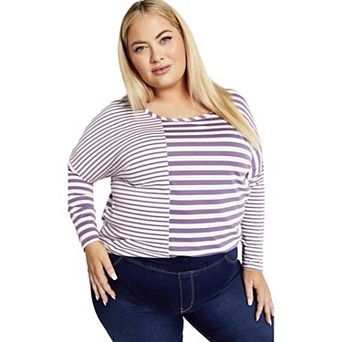 Avenue Women's Plus Size Sina Stripe Top