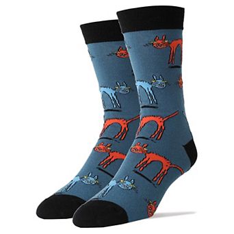 Men's Crew Socks -Cat Fight
