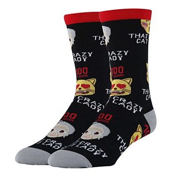 Men's Crew Socks -Crazy Cat Lady