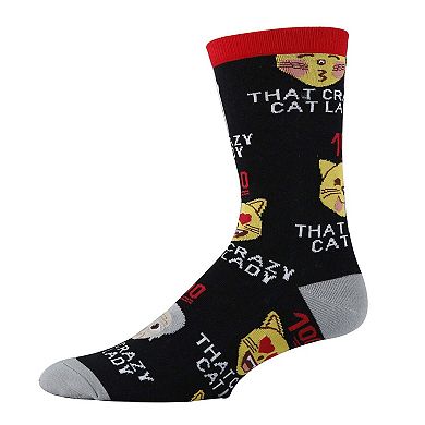 Men's Crew Socks -Crazy Cat Lady