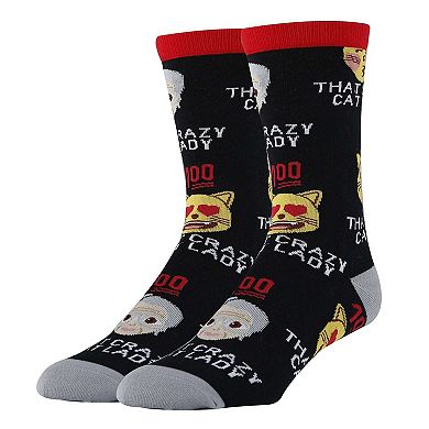 Men's Crew Socks -Crazy Cat Lady