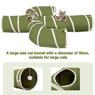 Collapsible Cat Tunnel Cactus-Shaped With Interactive Wand Toy